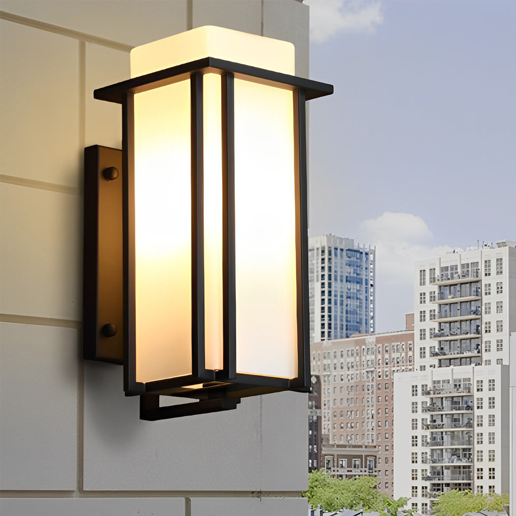 Square Waterproof LED Black Retro Outdoor Wall Lamp
