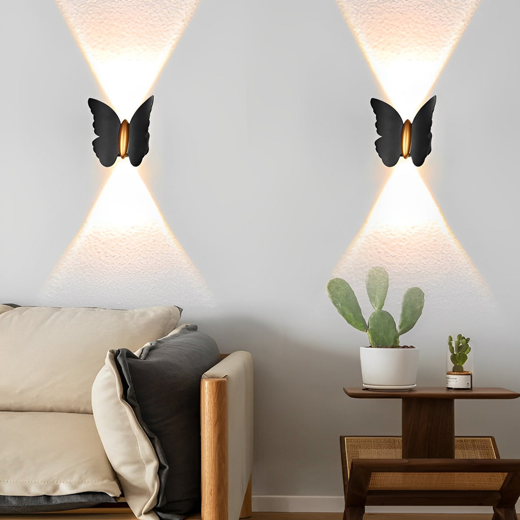 Butterfly Wall Lamp LED Waterproof Outdoor Light Up & Down
