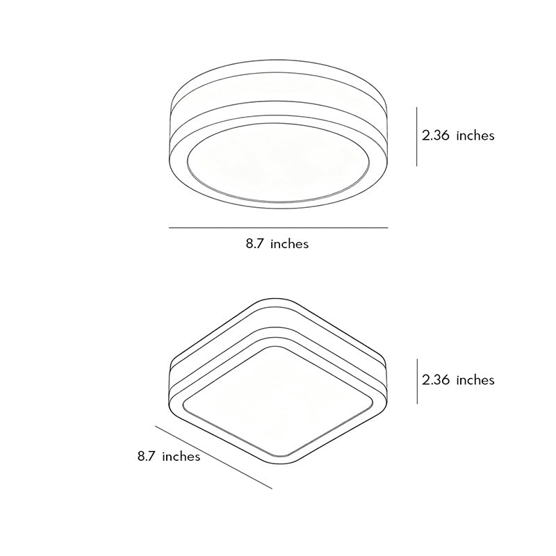 Black Flush Mount Light Modern Minimalist Metal Ceiling Fixture