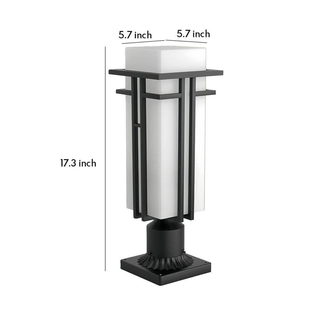 Black Retro Aluminum Path Lights - Frosted Glass Waterproof Outdoor Landscape Lighting