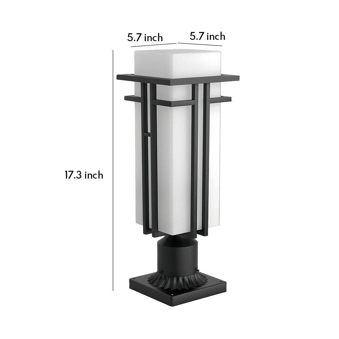 Black Retro Aluminum Path Lights - Frosted Glass Waterproof Outdoor Landscape Lighting