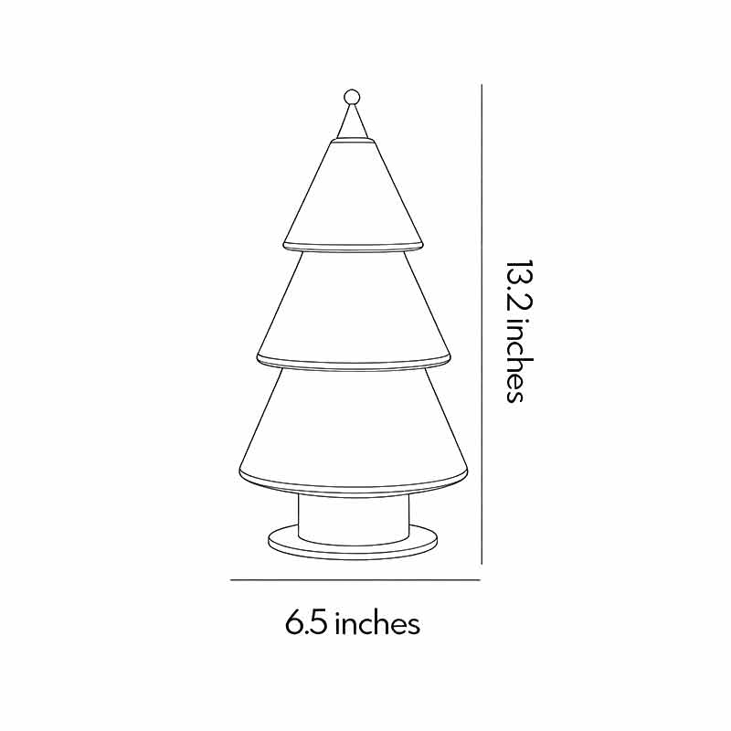 White Contemporary Cedar Christmas Tree Table Lamp - Modern Holiday Decor Lighting