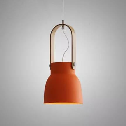 Modern Nordic Dome Wood Pendant Light with Carrying Handle