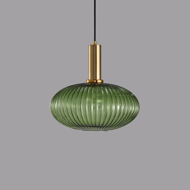 Minimalist Striped Glass Pendant Light 1-Light Fixture