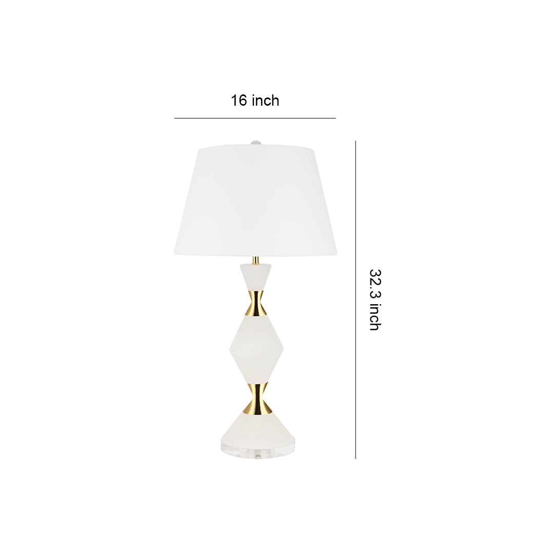 Elegant White Contemporary Table Lamp with Gold Accents - Modern Home Lighting Decor