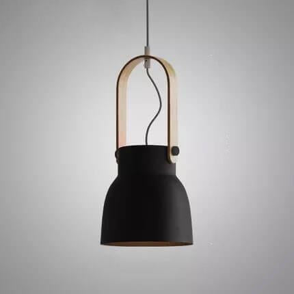 Modern Nordic Dome Wood Pendant Light with Carrying Handle