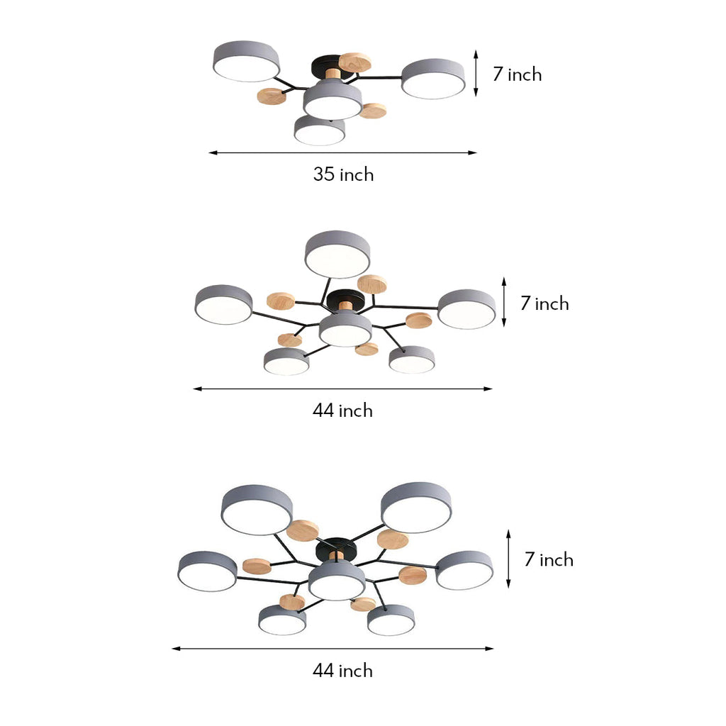 Sputnik Artistic Chandeliers for Kids | Metal & Wood Ceiling Lights