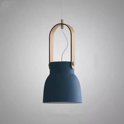 Modern Nordic Dome Wood Pendant Light with Carrying Handle