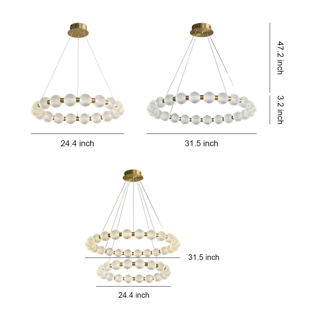 Minimalist Glass Shade Chandelier Luxury Island Light