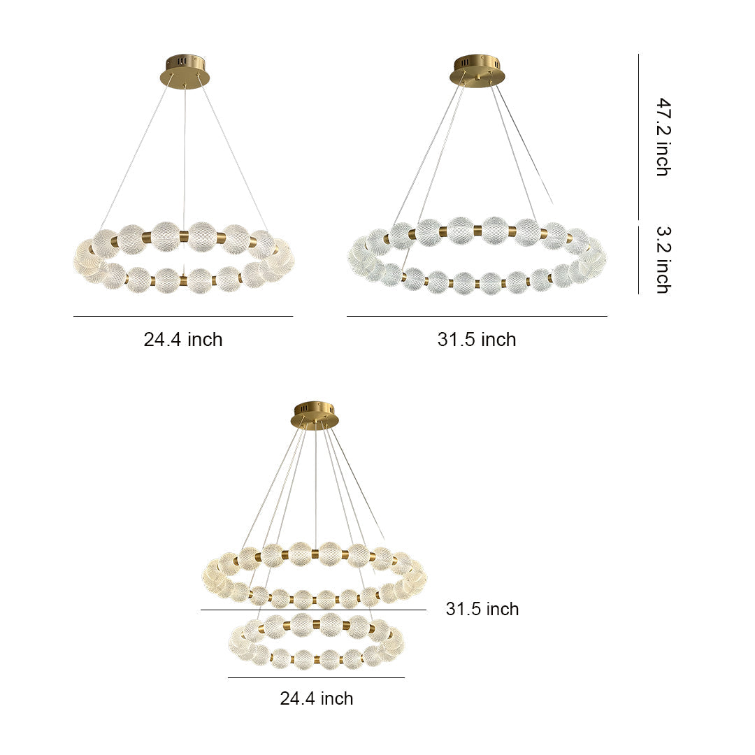 Minimalist Glass Shade Chandelier Luxury Island Light