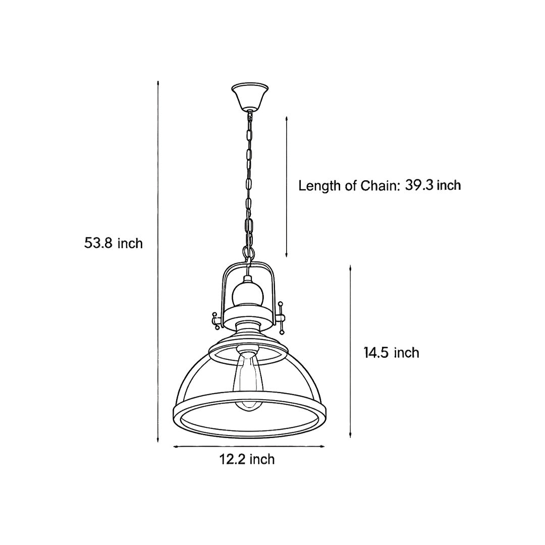 Clear Glass Pendant Light - Retro Industrial Ceiling Fixture