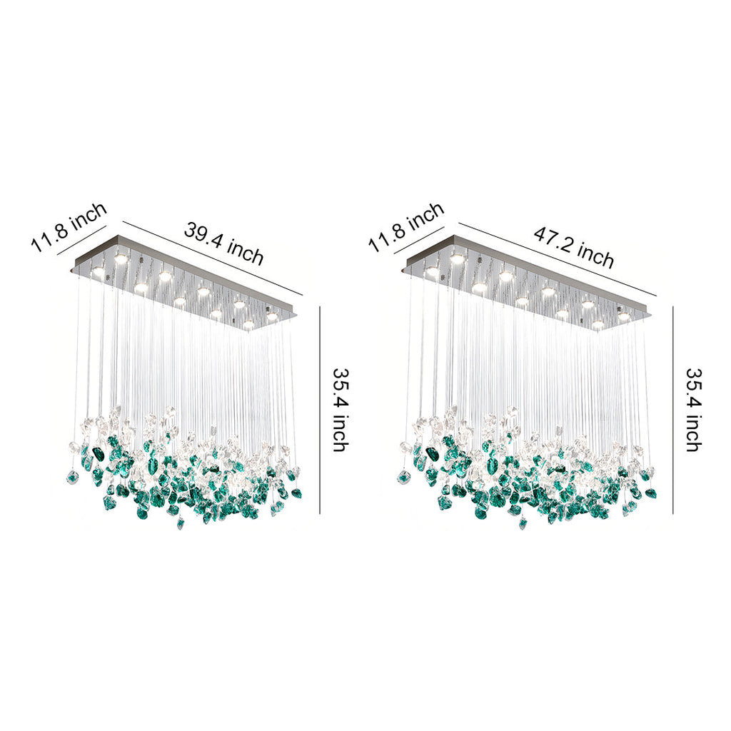 Beaded Glass Chandelier - Irregular Artistic Island Ceiling Light