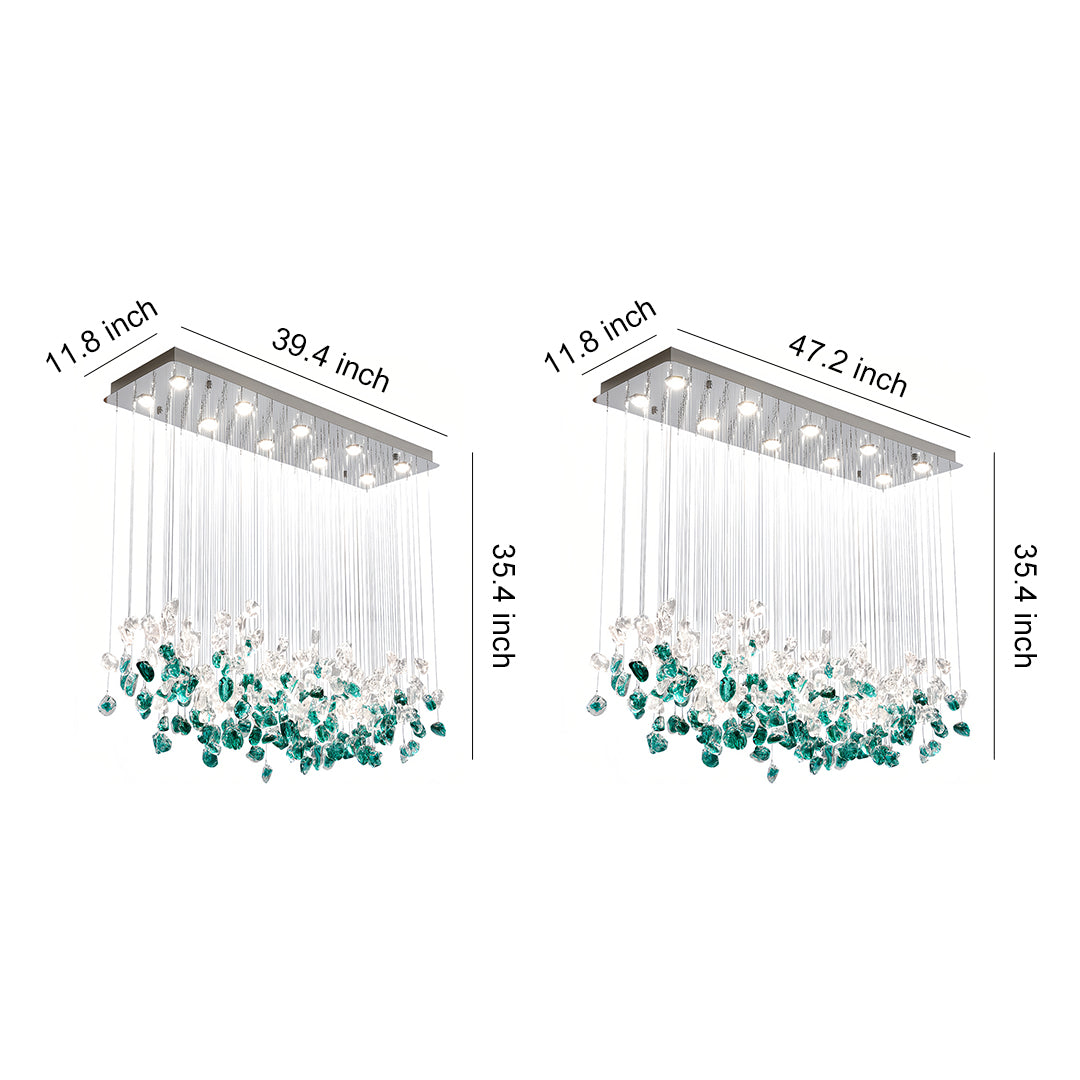 Beaded Glass Chandelier - Irregular Artistic Island Ceiling Light