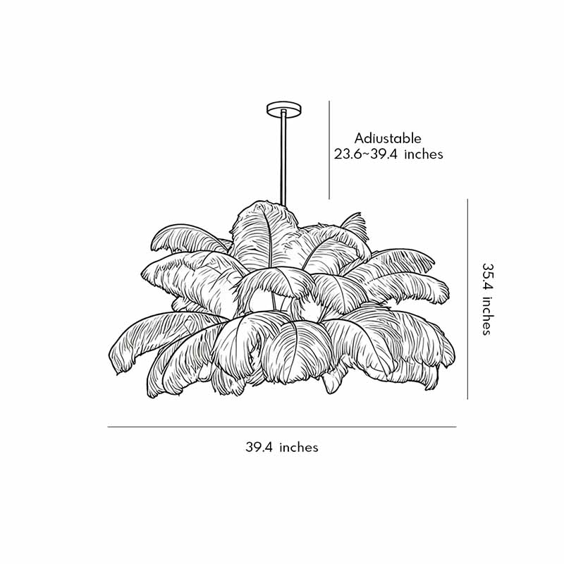 Nordic Feather Semi Flush Mount Ceiling Light - Elegant Indoor Lighting