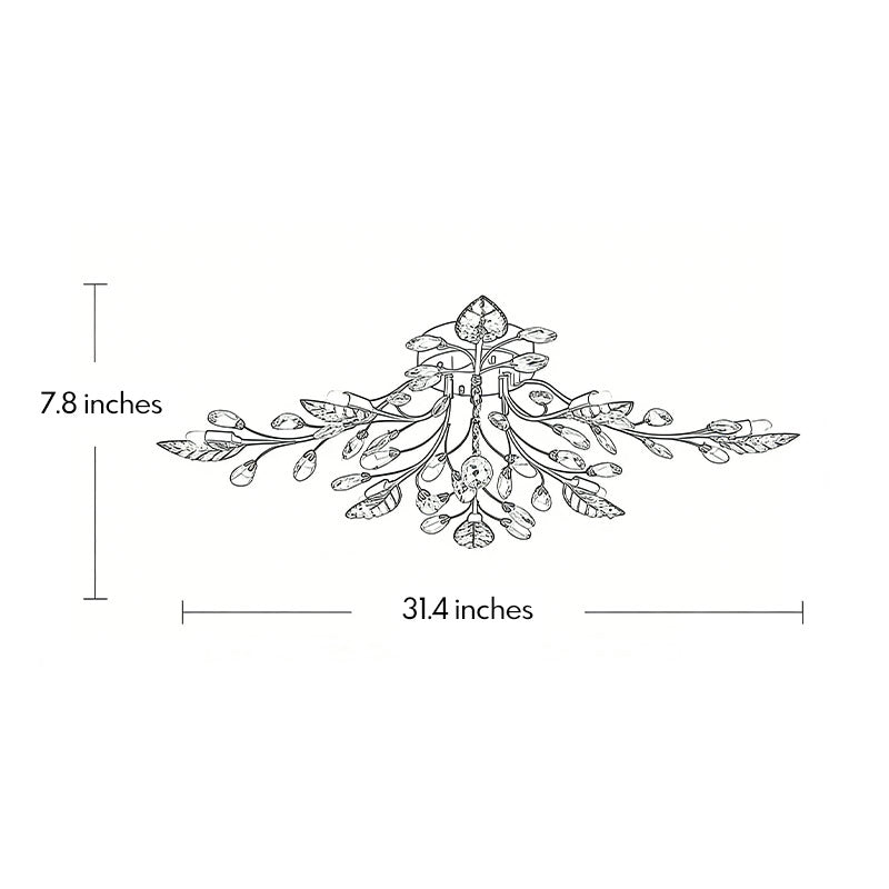 Branch Chandelier Modern Vintage Crystal LED Light Fixture