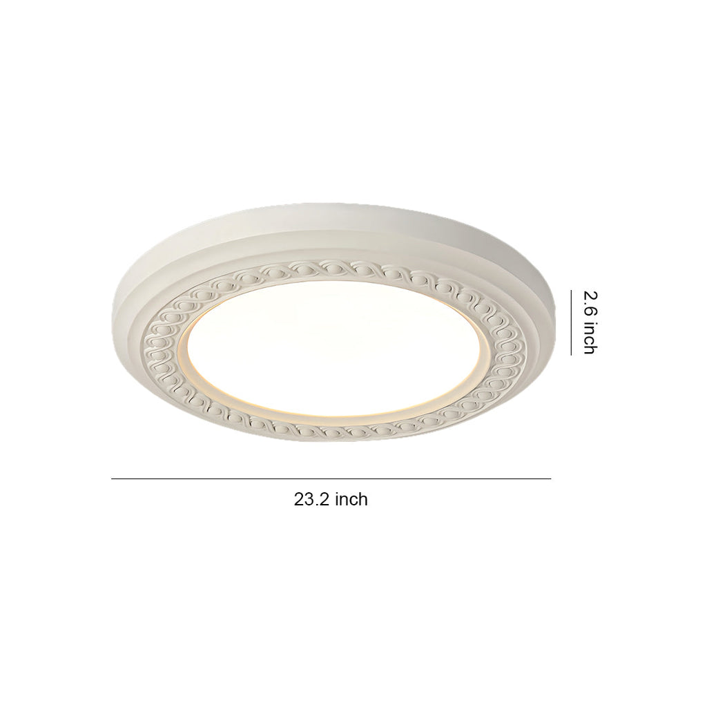Retro Flush Mount Carved Resin Acrylic Ceiling Light
