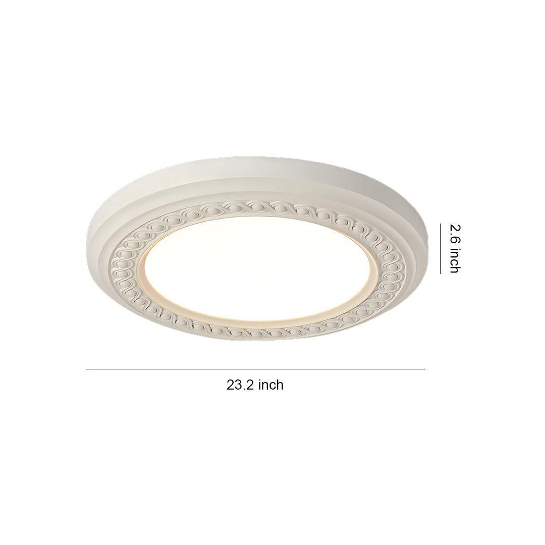 Retro Flush Mount Carved Resin Acrylic Ceiling Light