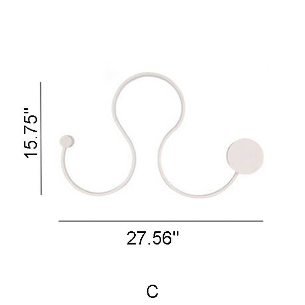 Modern Aluminum Snake-Shaped LED Wall Sconce Lamp - Curved Design, 1-Light Fixture, Contemporary Home Lighting