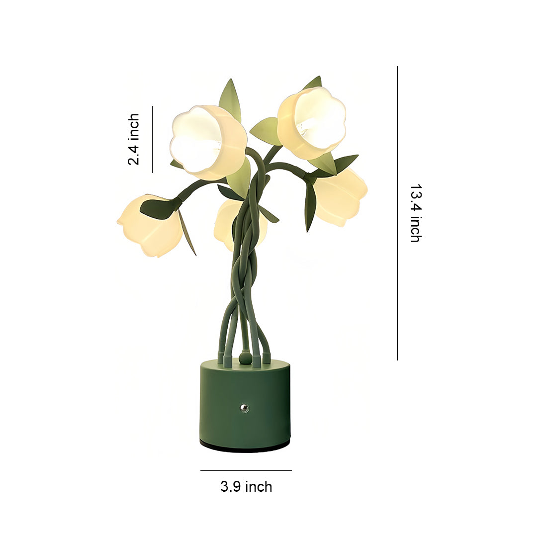 Artistic Vintage Green Table Lamp with Flexible Stems - Creative Lighting Solution