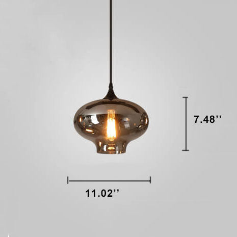 Modern Smoke Gray Glass Pendant Light - 1-Light LED Fixture