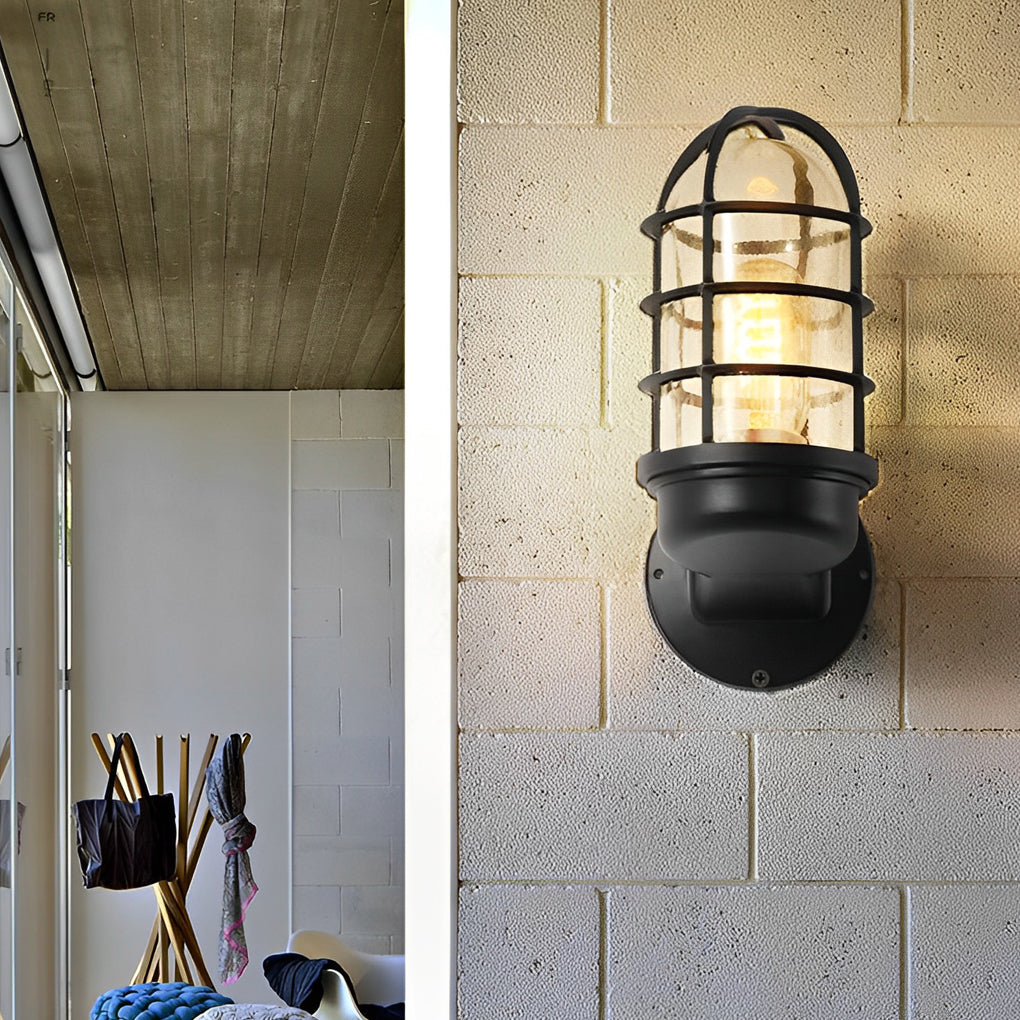 Retro Cage LED Wall Lamp Waterproof Outdoor American Style 4W