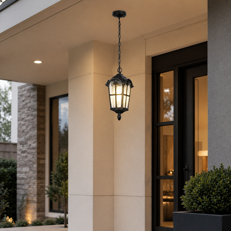 Traditional Die-cast Aluminum Waterproof Outdoor Pendant Light - 1-Light Fixture