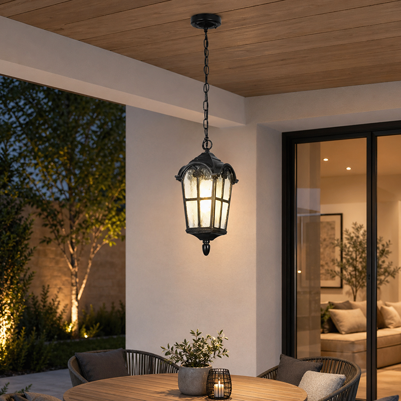 Traditional Die-cast Aluminum Waterproof Outdoor Pendant Light - 1-Light Fixture