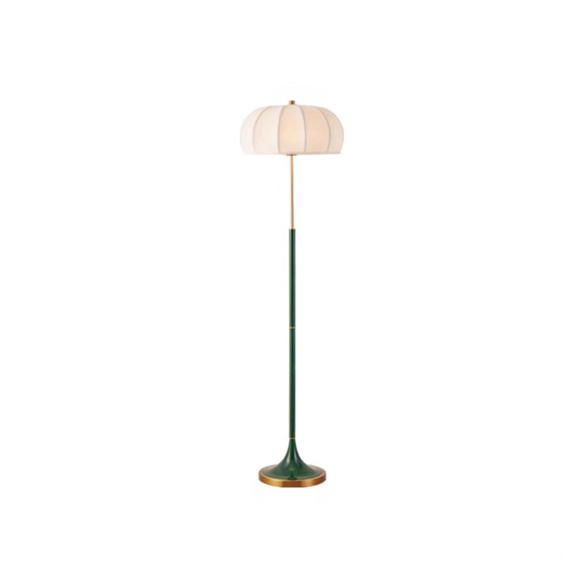 Contemporary Retro Striped Metal Floor Lamp - 1-Light Round Lantern for Living Room