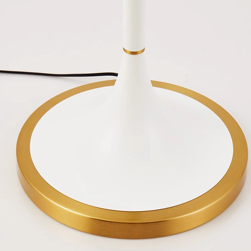 Contemporary Retro Striped Metal Floor Lamp - 1-Light Round Lantern for Living Room