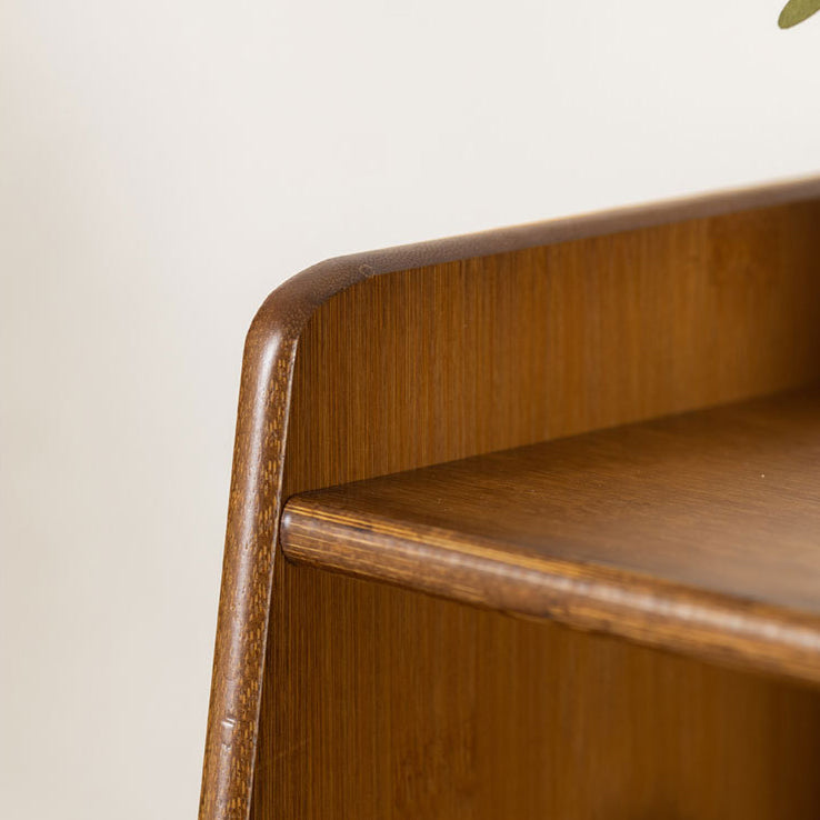 Traditional Japanese Bamboo Bookshelves - 3/4/5 Tier for Living Room Storage