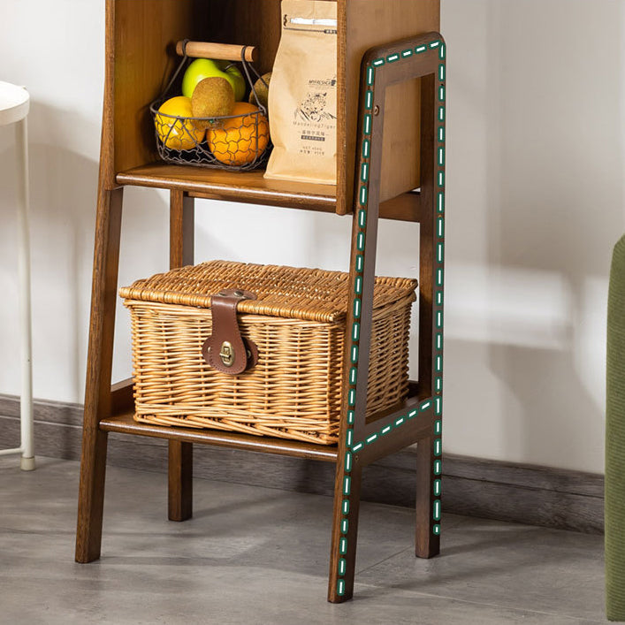 Traditional Japanese Bamboo Bookshelves - 3/4/5 Tier for Living Room Storage