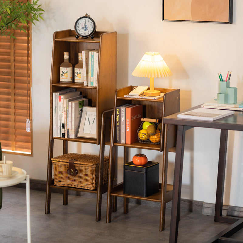 Traditional Japanese Bamboo Bookshelves - 3/4/5 Tier for Living Room Storage