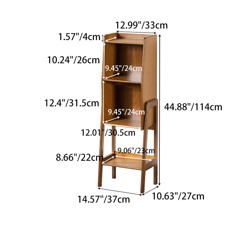 Traditional Japanese Bamboo Bookshelves - 3/4/5 Tier for Living Room Storage