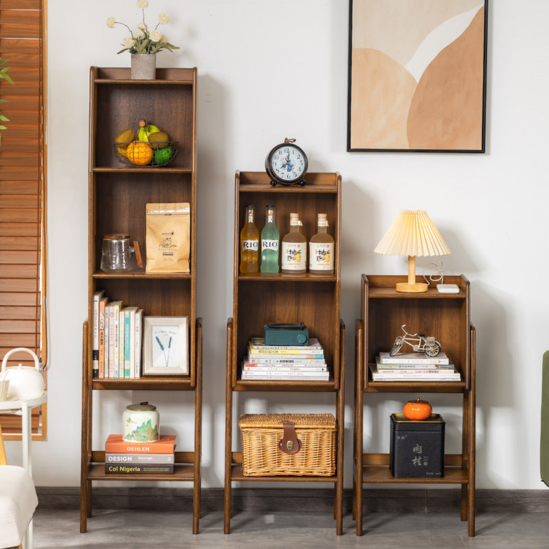Traditional Japanese Bamboo Bookshelves - 3/4/5 Tier for Living Room Storage