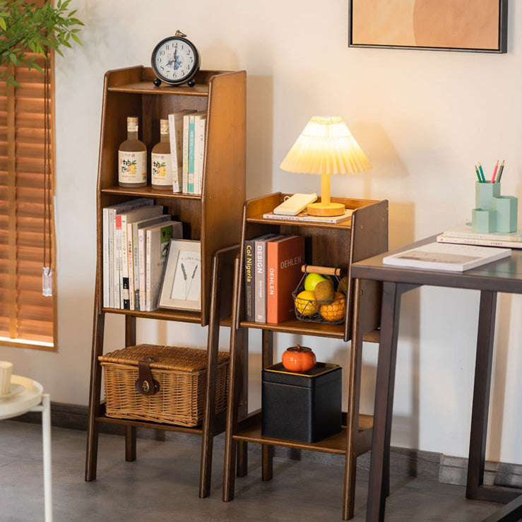 Traditional Japanese Bamboo Bookshelves - 3/4/5 Tier for Living Room Storage
