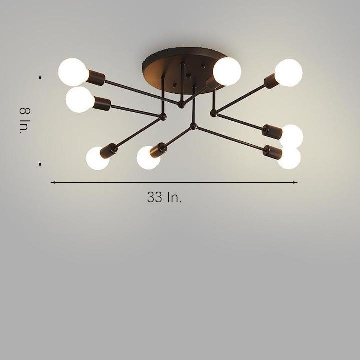 8-Light Modern Sputnik Chandelier | LED Ceiling Pendant Lighting