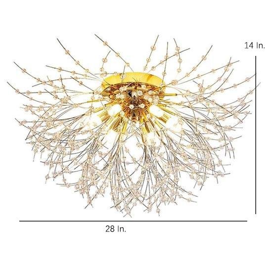 Classic Metal Crystal LED Flush Mount Ceiling Light