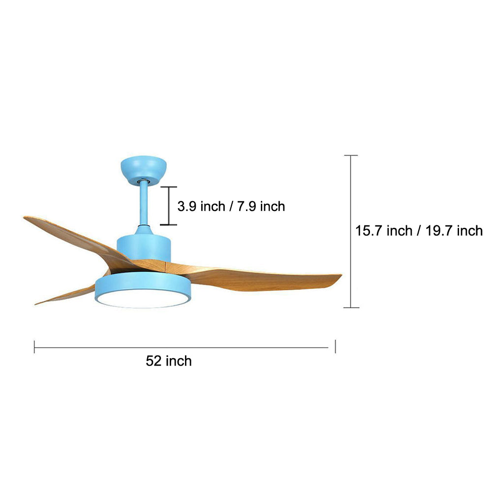 Rustic 3-Blade Ceiling Fan with LED Light – Vintage Appeal & Energy Efficient