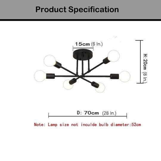 Modern LED Nordic Geometric Sputnik Semi Flush Mount Ceiling Light