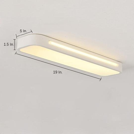 19-Inch LED Flush Mount Oval Ceiling Light - Minimalist Rectangular Design