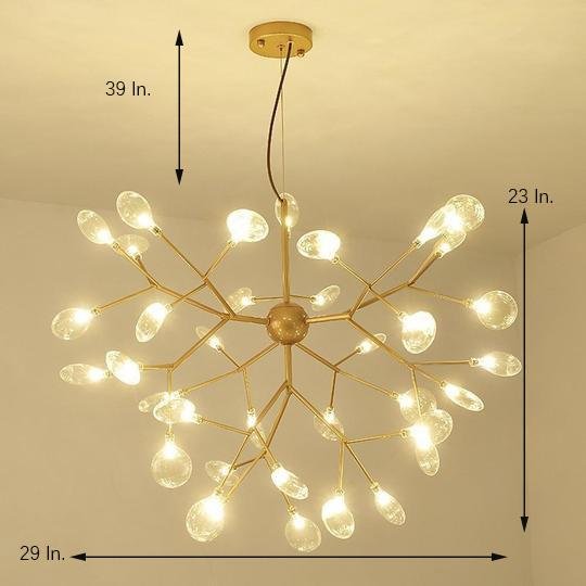 36-Light Modern Sputnik Chandelier LED Cluster Ceiling Light