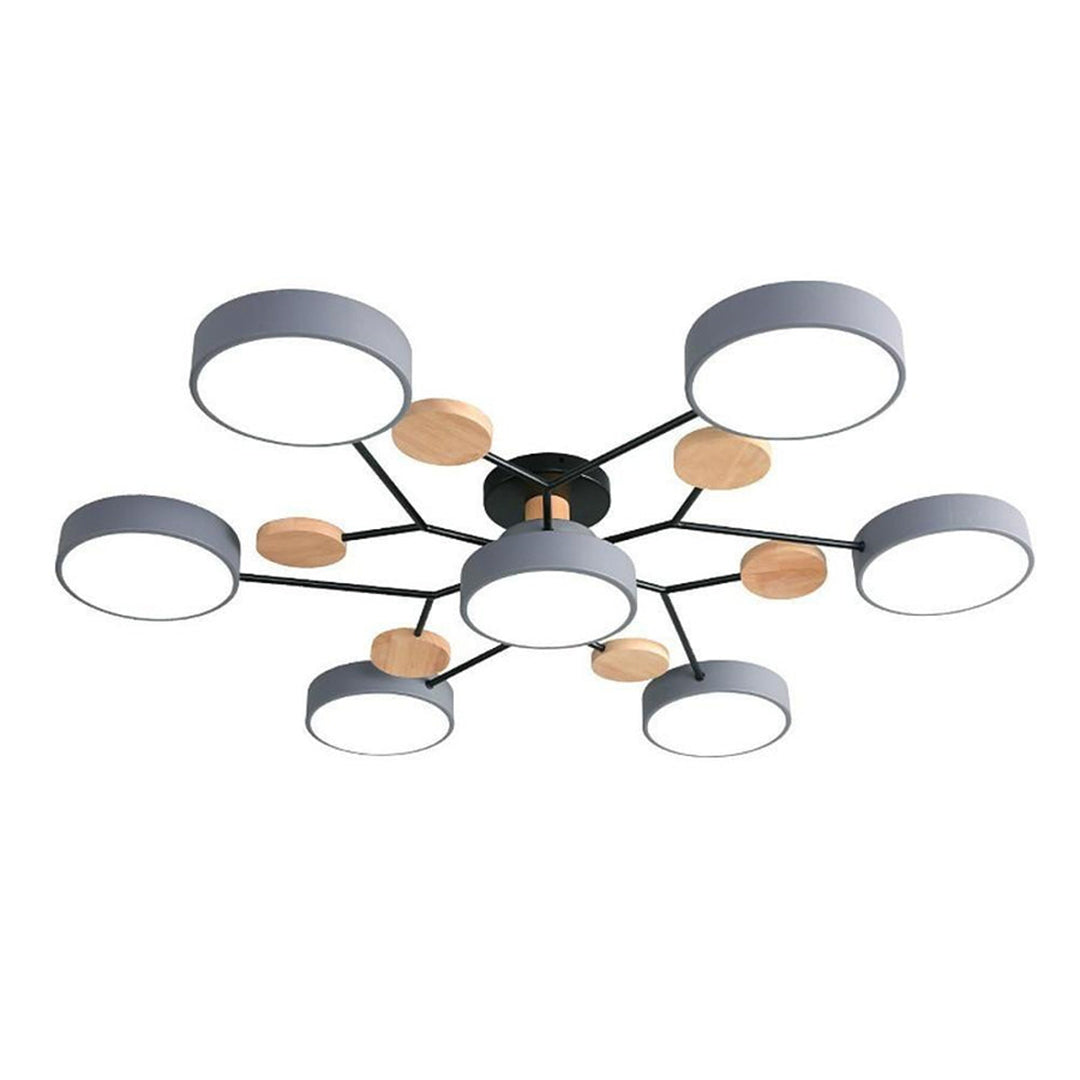 Sputnik Chandelier for Kids Room | Artistic Metal & Wood Ceiling Lights
