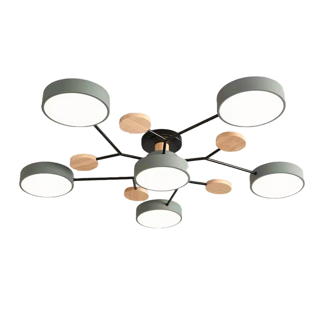 Sputnik Chandelier for Kids Room | Artistic Metal & Wood Ceiling Lights