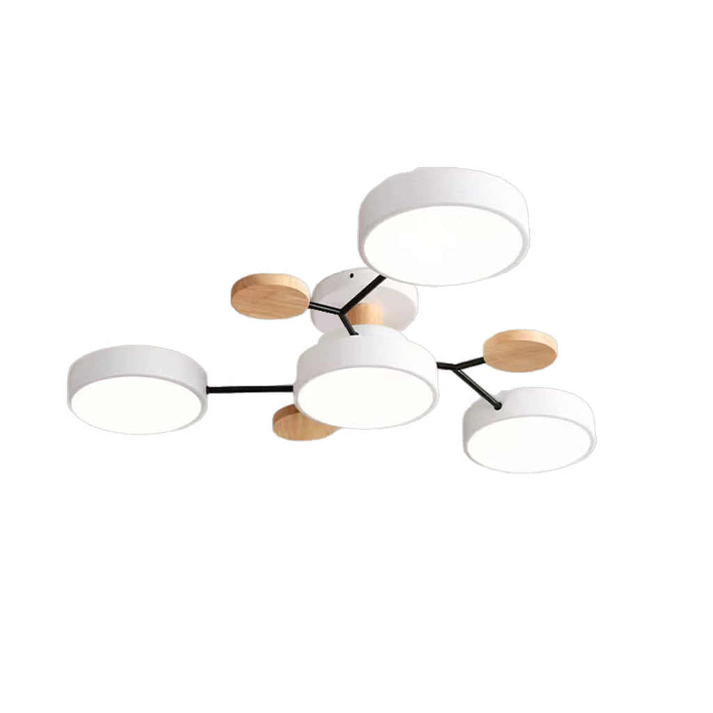 Sputnik Chandelier for Kids Room | Artistic Metal & Wood Ceiling Lights