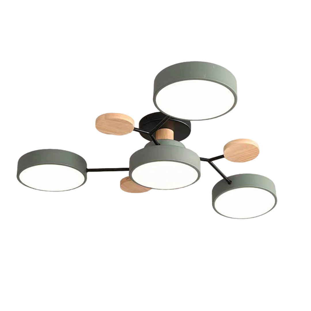 Sputnik Chandelier for Kids Room | Artistic Metal & Wood Ceiling Lights