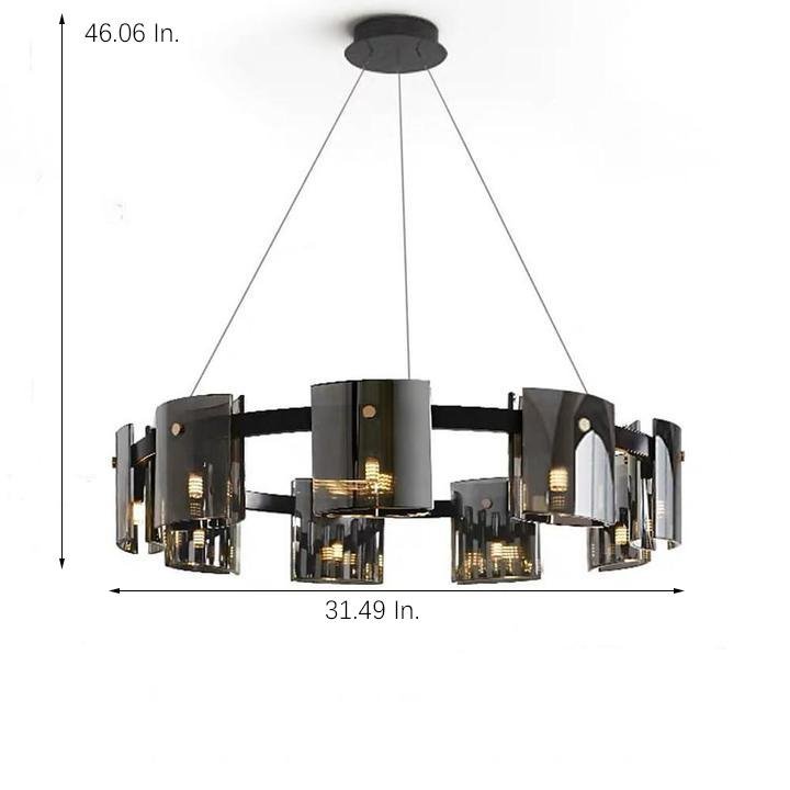 Circular LED Electroplated Metal Acrylic Chandelier Pendant Light