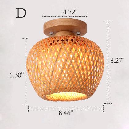 Modern Minimalist Bamboo Weaving Ceiling Lamp - Flush Mount Light Fixture