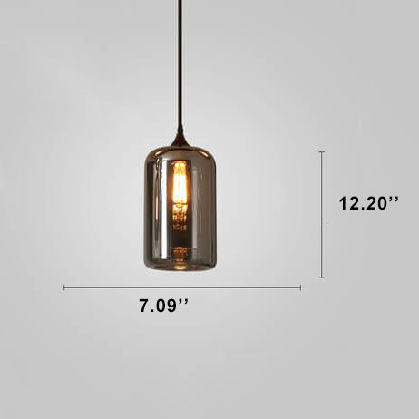 Modern Smoke Gray Glass Pendant Light - 1-Light LED Fixture
