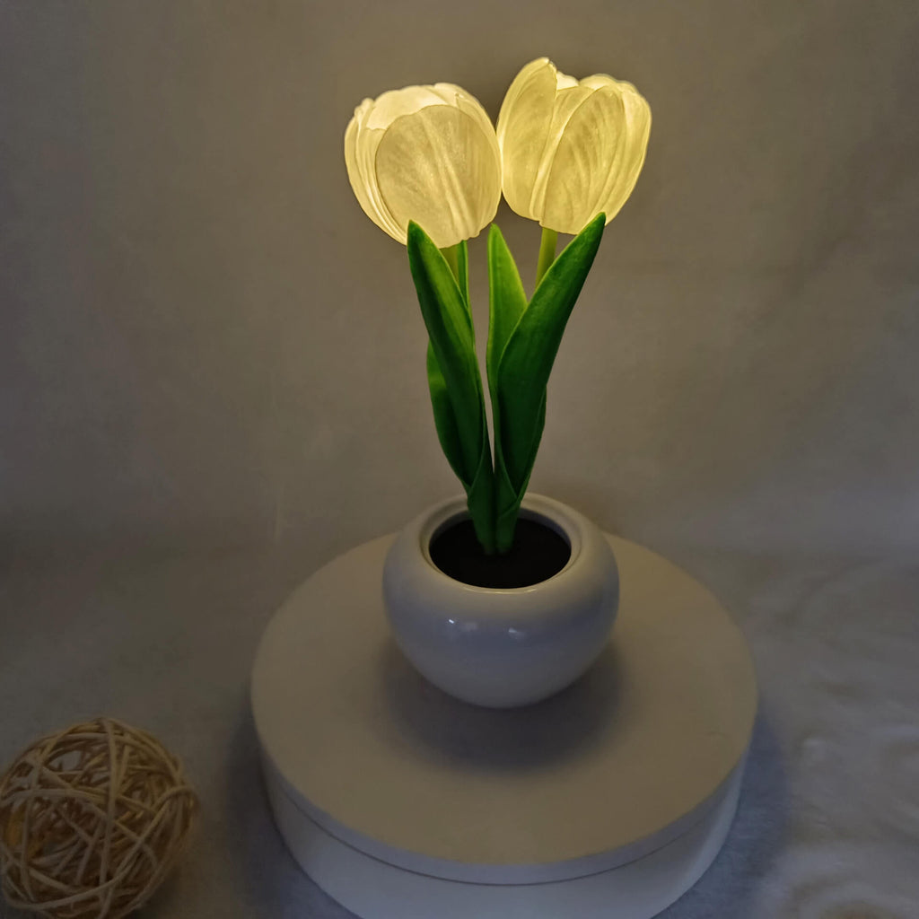Modern Tulip Peony LED Night Light Table Lamp - Creative Home Décor, Soft Ambient Lighting, Elegant Design, Energy-Efficient, Bedroom Accent Lamp