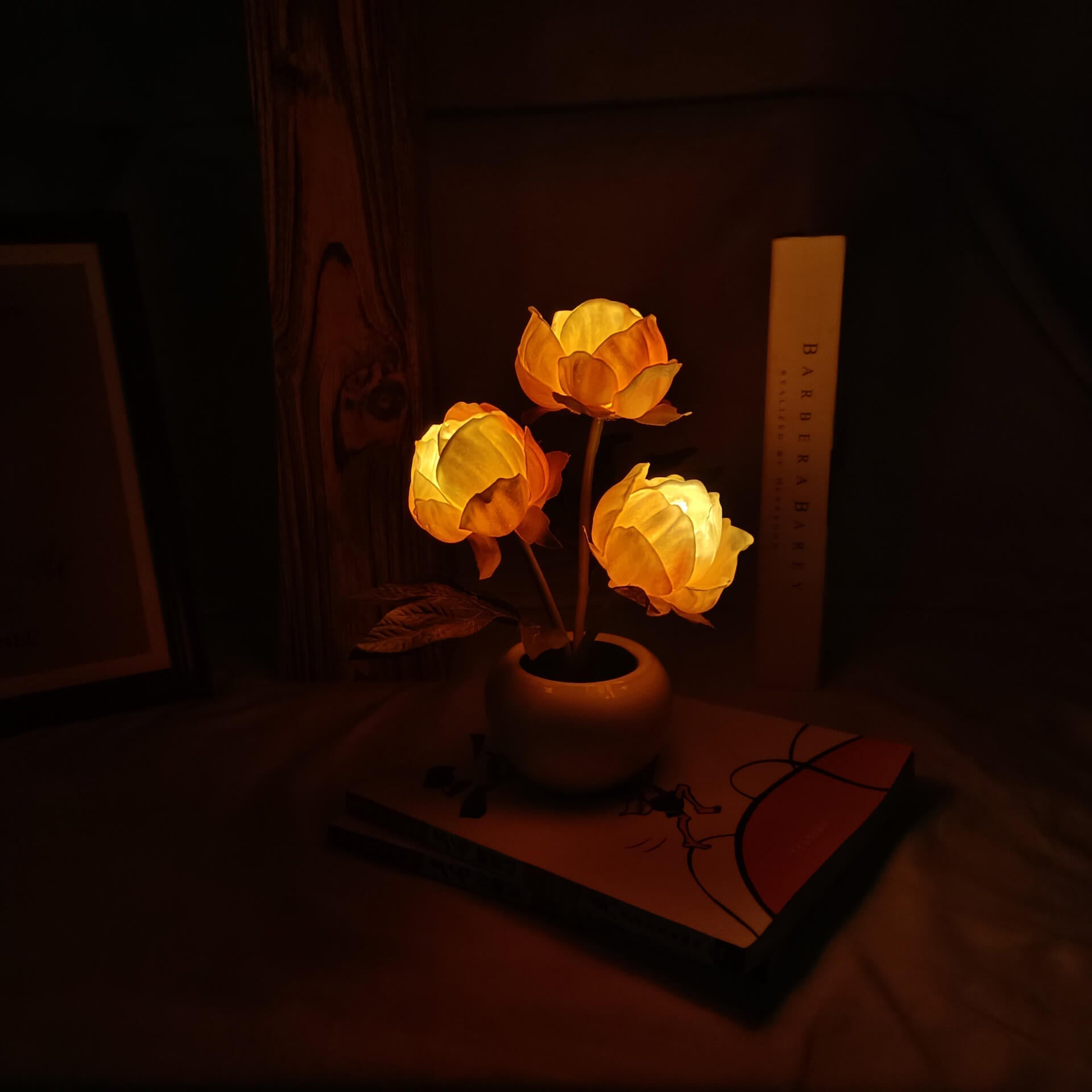 Modern Tulip Peony LED Night Light Table Lamp - Creative Home Décor, Soft Ambient Lighting, Elegant Design, Energy-Efficient, Bedroom Accent Lamp